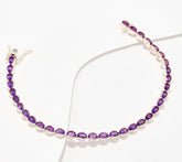 Affinity Gems Sterling Silver Oval Cut Amethyst Tennis Bracelet Avg
